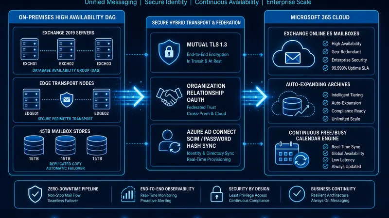 Exchange hybrid migration architecture